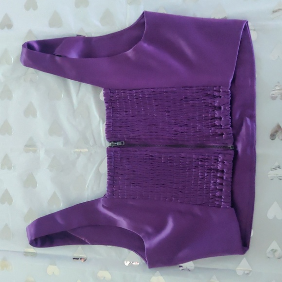 House of Harlow 1960 Purple Satin Crop Top, Size S. - Picture 3 of 7